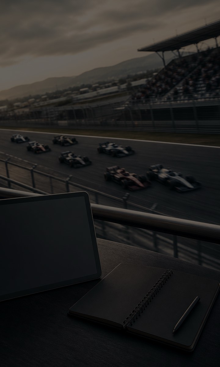 A view of a race from the grandstand
